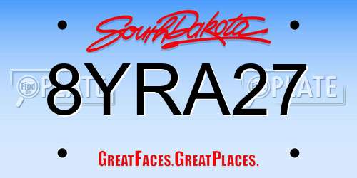 8YRA27 South Dakota License Plate