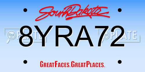 8YRA72 South Dakota License Plate