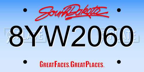 8YW2060 South Dakota License Plate