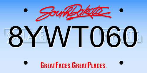 8YWT060 South Dakota License Plate