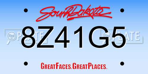 8Z41G5 South Dakota License Plate