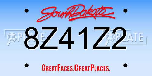8Z41Z2 South Dakota License Plate
