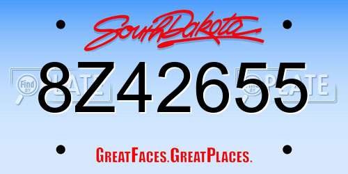 8Z42655 South Dakota License Plate