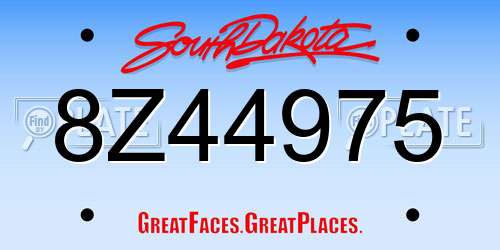 8Z44975 South Dakota License Plate