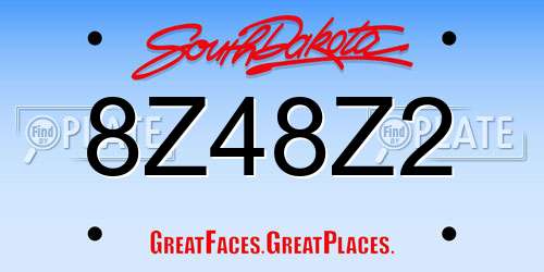 8Z48Z2 South Dakota License Plate