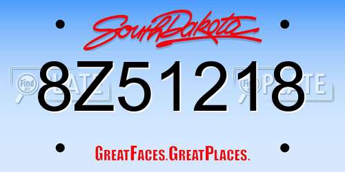 8Z51218 South Dakota License Plate