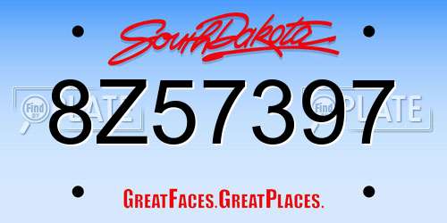 8Z57397 South Dakota License Plate