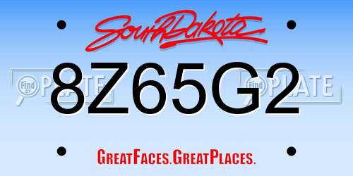 8Z65G2 South Dakota License Plate