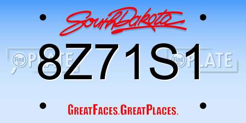 8Z71S1 South Dakota License Plate
