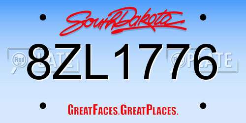 8ZL1776 South Dakota License Plate