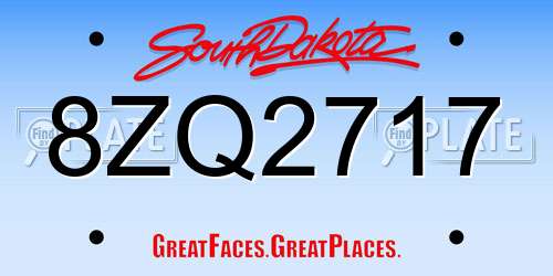 8ZQ2717 South Dakota License Plate