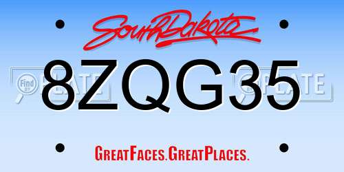 8ZQG35 South Dakota License Plate