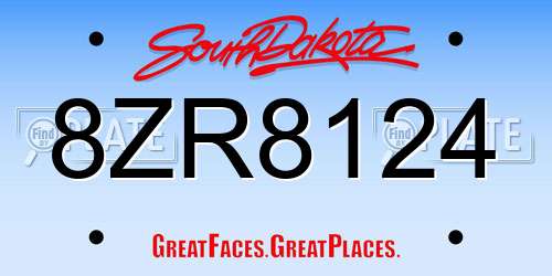 8ZR8124 South Dakota License Plate