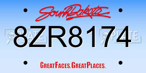 8ZR8174 South Dakota License Plate