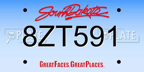8ZT591 South Dakota License Plate