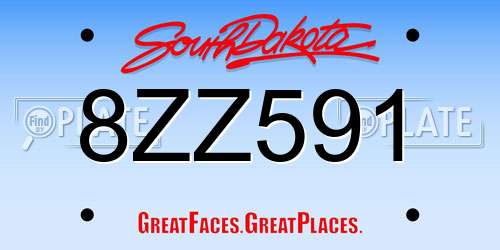 8ZZ591 South Dakota License Plate