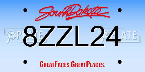 8ZZL24 South Dakota License Plate