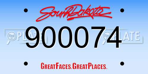 900074 South Dakota License Plate