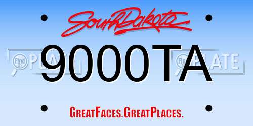 9000TA South Dakota License Plate