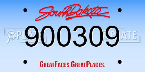 900309 South Dakota License Plate