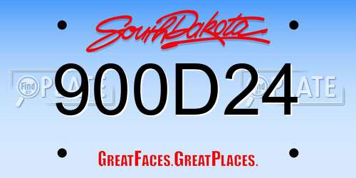 900D24 South Dakota License Plate