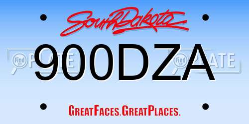 900DZA South Dakota License Plate