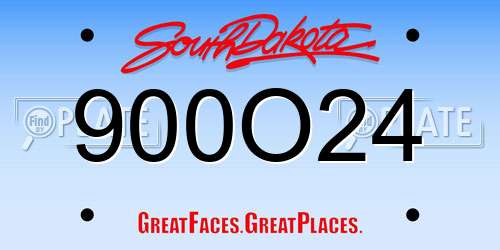 900O24 South Dakota License Plate