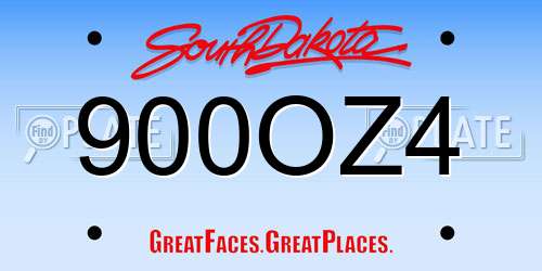 900OZ4 South Dakota License Plate