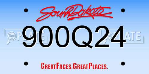 900Q24 South Dakota License Plate