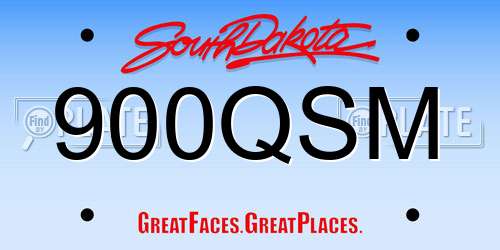 900QSM South Dakota License Plate