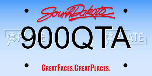 900QTA South Dakota License Plate