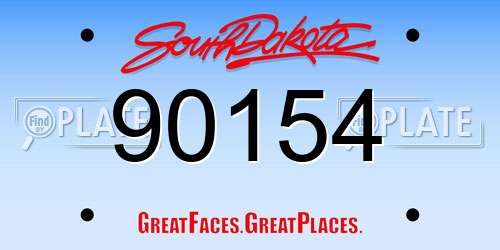 90154 South Dakota License Plate