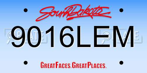 9016LEM South Dakota License Plate