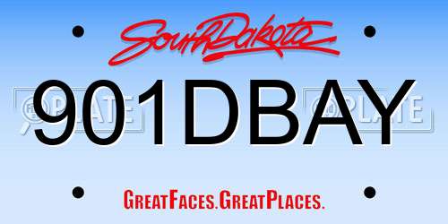 901DBAY South Dakota License Plate