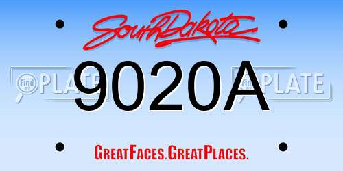 9020A South Dakota License Plate