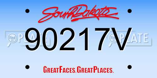 90217V South Dakota License Plate