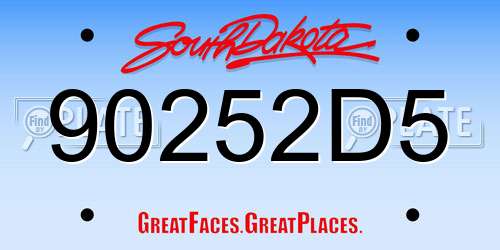 90252D5 South Dakota License Plate