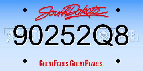 90252Q8 South Dakota License Plate