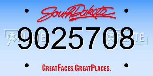 9025708 South Dakota License Plate