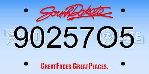 90257O5 South Dakota License Plate