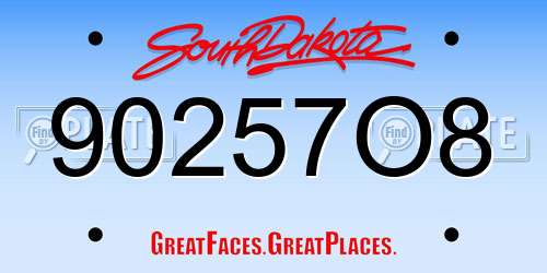 90257O8 South Dakota License Plate