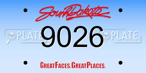 9026 South Dakota License Plate