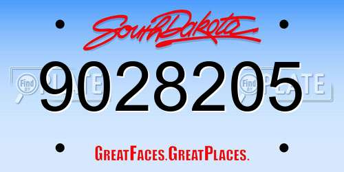 9028205 South Dakota License Plate