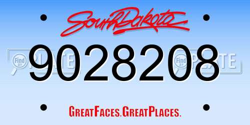 9028208 South Dakota License Plate
