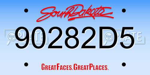 90282D5 South Dakota License Plate