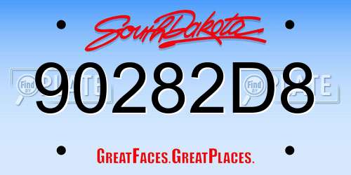 90282D8 South Dakota License Plate