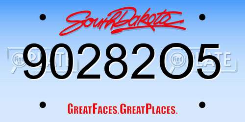 90282O5 South Dakota License Plate