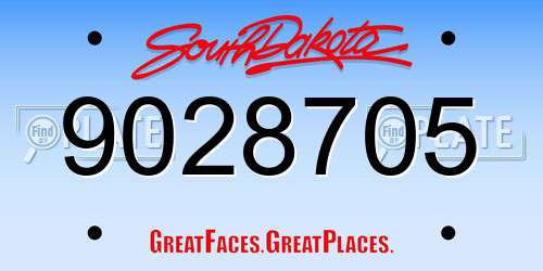 9028705 South Dakota License Plate
