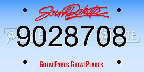 9028708 South Dakota License Plate
