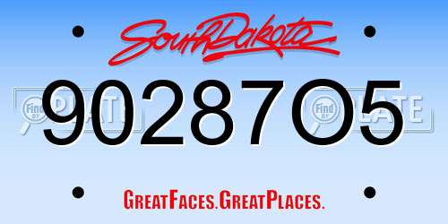 90287O5 South Dakota License Plate
